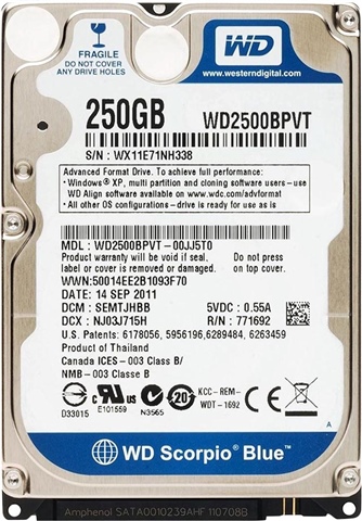 WD Blue WD2500BPVT 250GB SATA CeX (IE): Buy, Sell, Donate