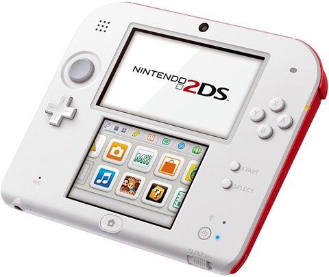 Nintendo 2DS Console, White/Red 
