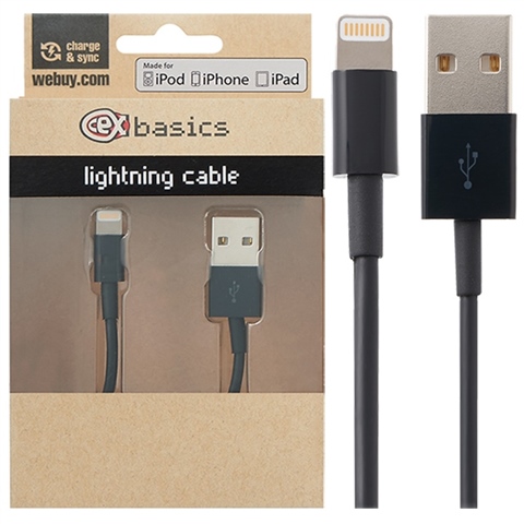 4-Inch Black Basics Lightning to USB A Cable MFi Certified iPhone Charger 